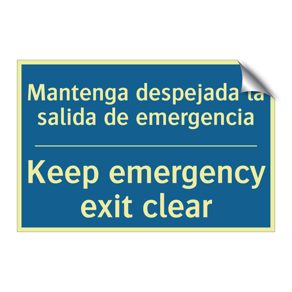 Mantenga despejada la salida de  /.../ - Keep emergency exit clear