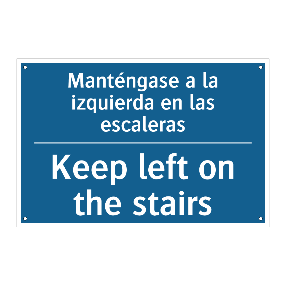 Manténgase a la izquierda en las  /.../ - Keep left on the stairs