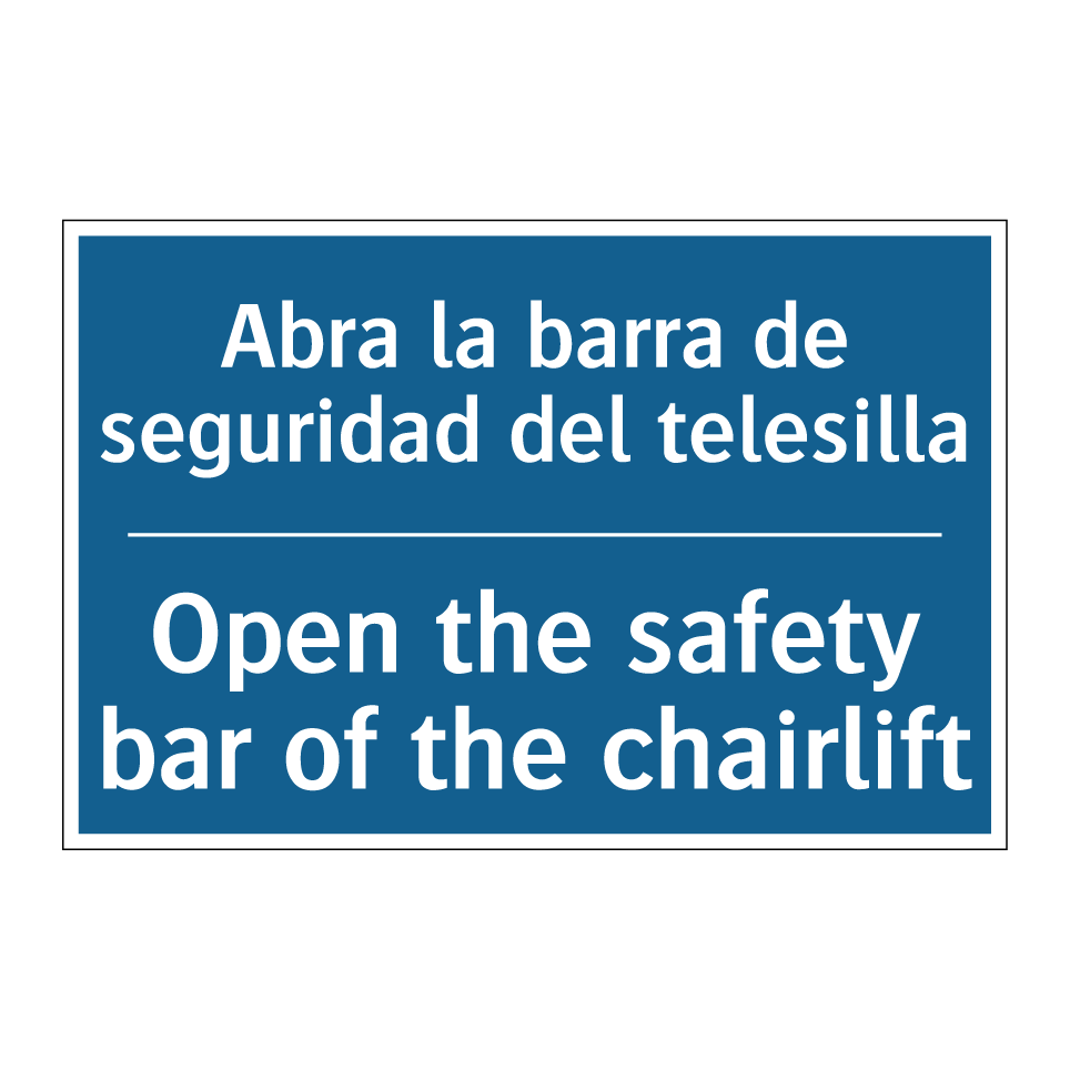 Abra la barra de seguridad del  /.../ - Open the safety bar of the chairlift /.../