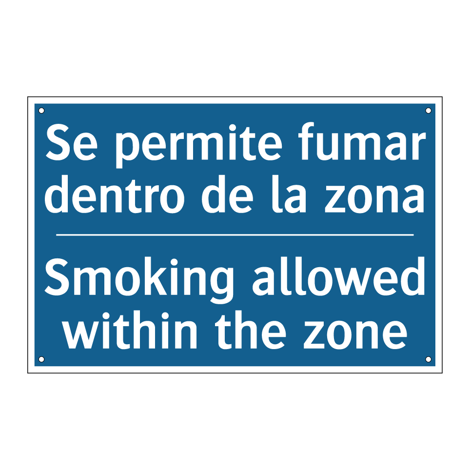 Se permite fumar dentro de la  /.../ - Smoking allowed within the zone /.../