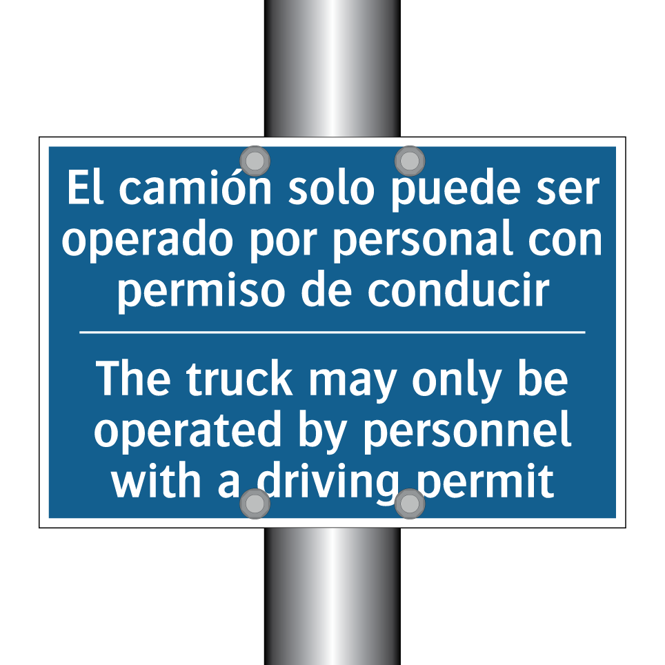 El camión solo puede ser operado  /.../ - The truck may only be operated  /.../