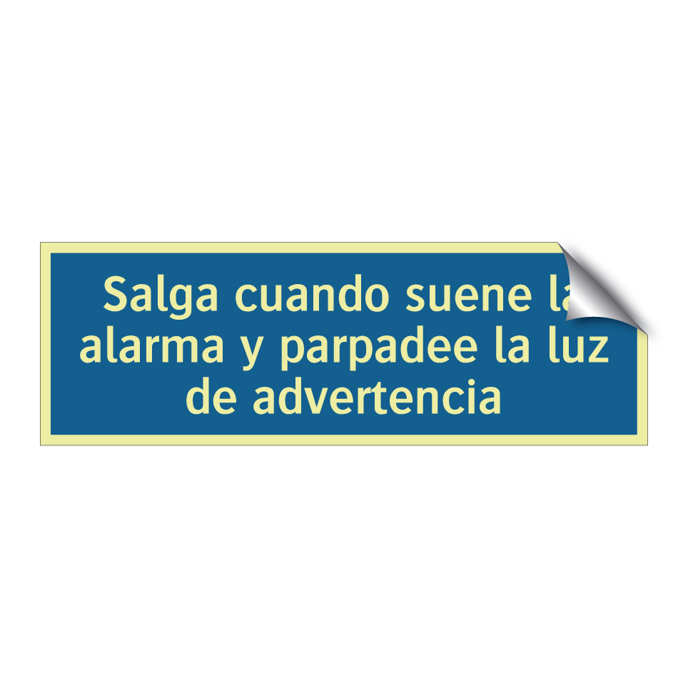 Salga cuando suene la alarma y parpadee la luz de advertencia