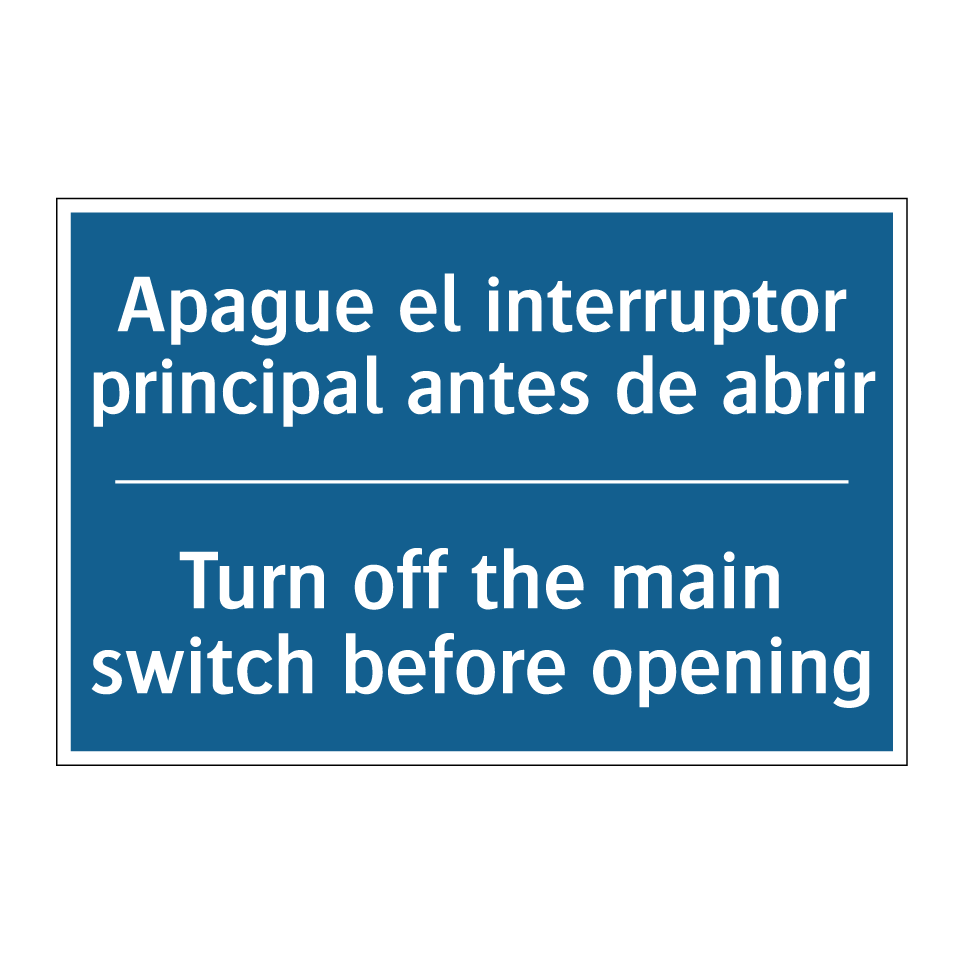 Apague el interruptor principal  /.../ - Turn off the main switch before  /.../