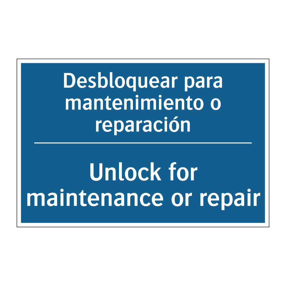 Desbloquear para mantenimiento  /.../ - Unlock for maintenance or repair /.../