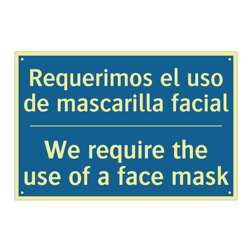 Requerimos el uso de mascarilla  /.../ - We require the use of a face mask /.../