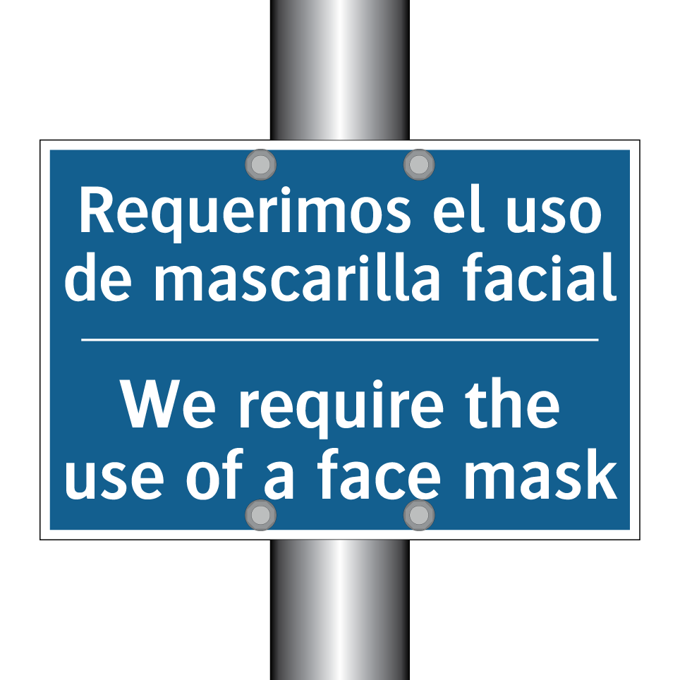Requerimos el uso de mascarilla  /.../ - We require the use of a face mask /.../