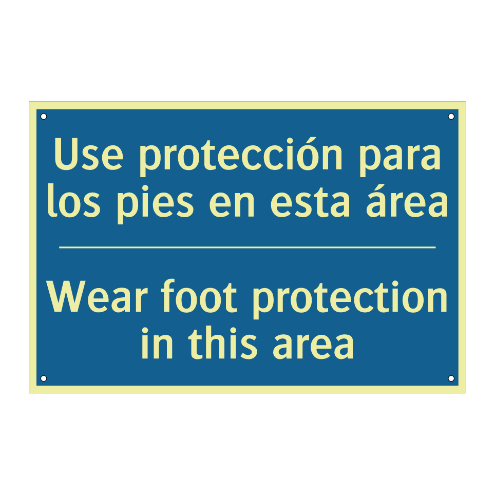 Use protección para los pies en  /.../ - Wear foot protection in this area /.../