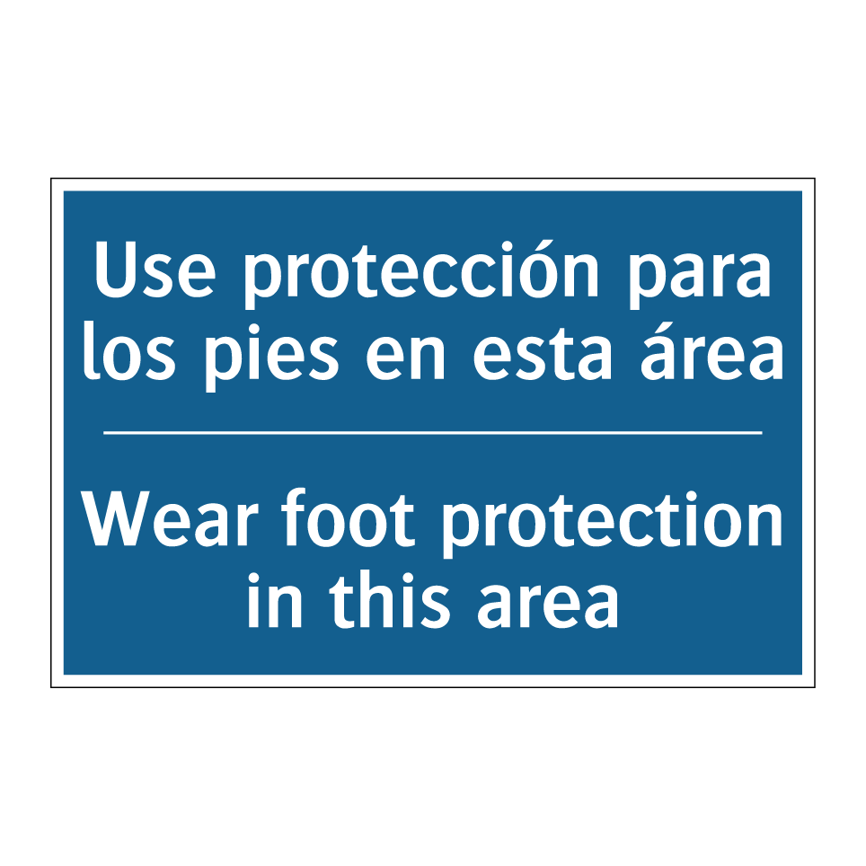 Use protección para los pies en  /.../ - Wear foot protection in this area /.../