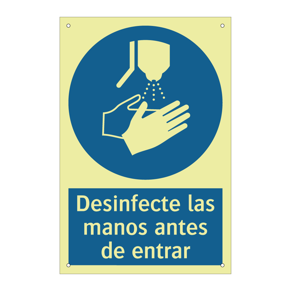 Desinfecte las manos antes de entrar