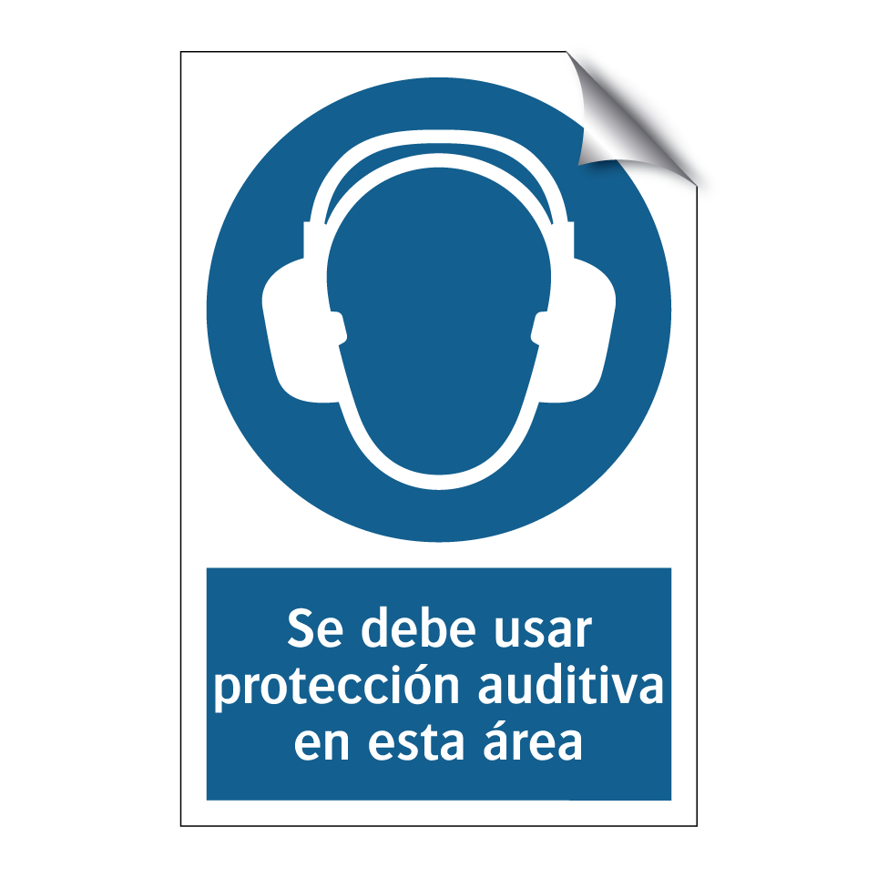 Se debe usar protección auditiva en esta área