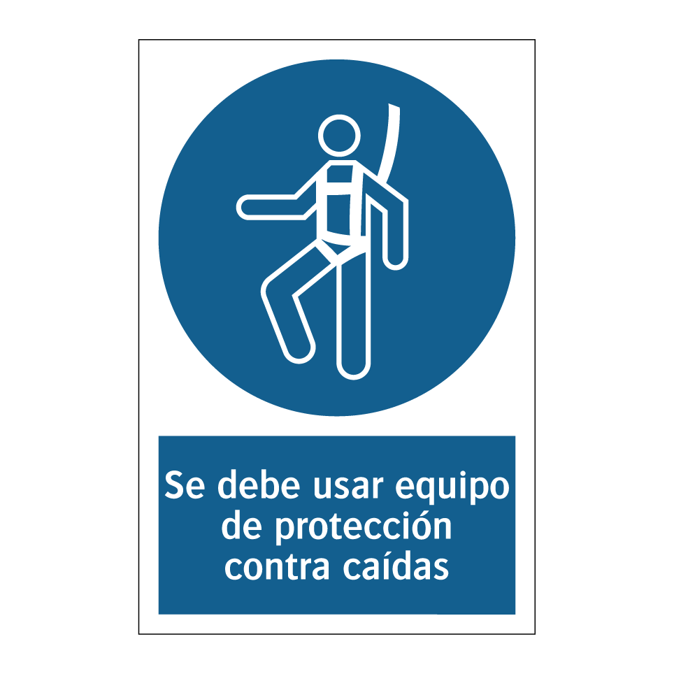 Se debe usar equipo de protección contra caídas