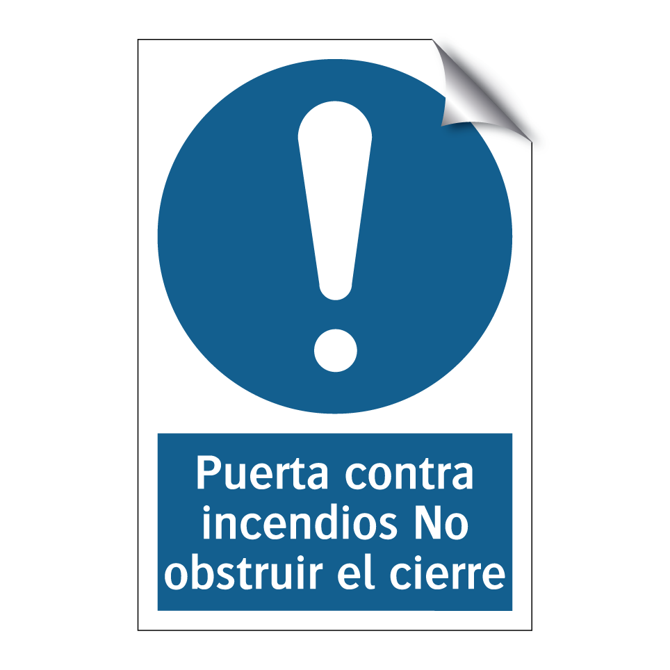 Puerta contra incendios No obstruir el cierre