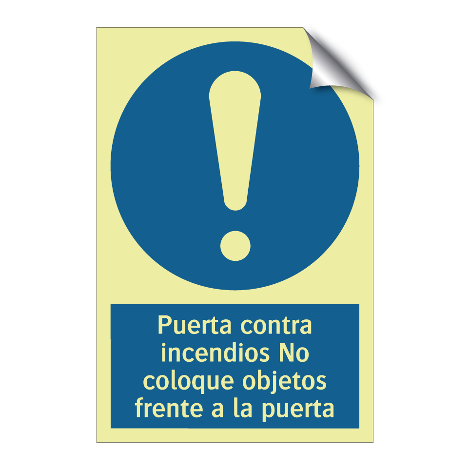 Puerta contra incendios No coloque objetos frente a la puerta