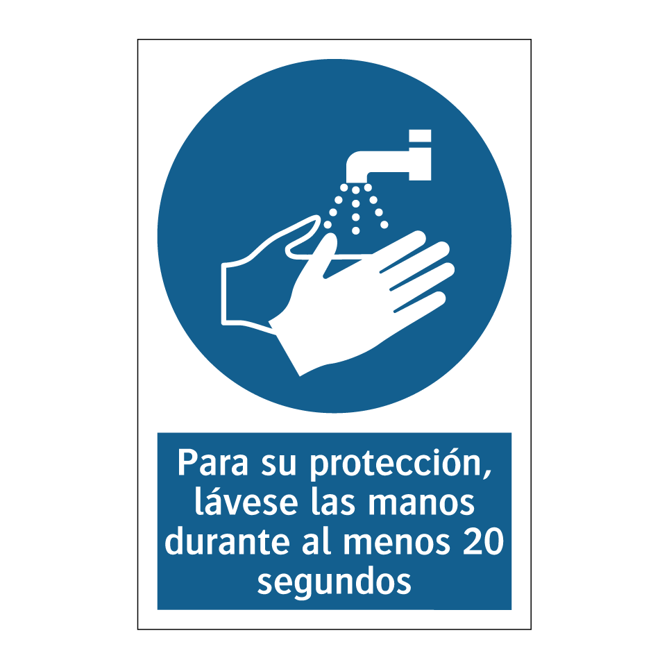 Para su protección, lávese las manos durante al menos 20 segundos
