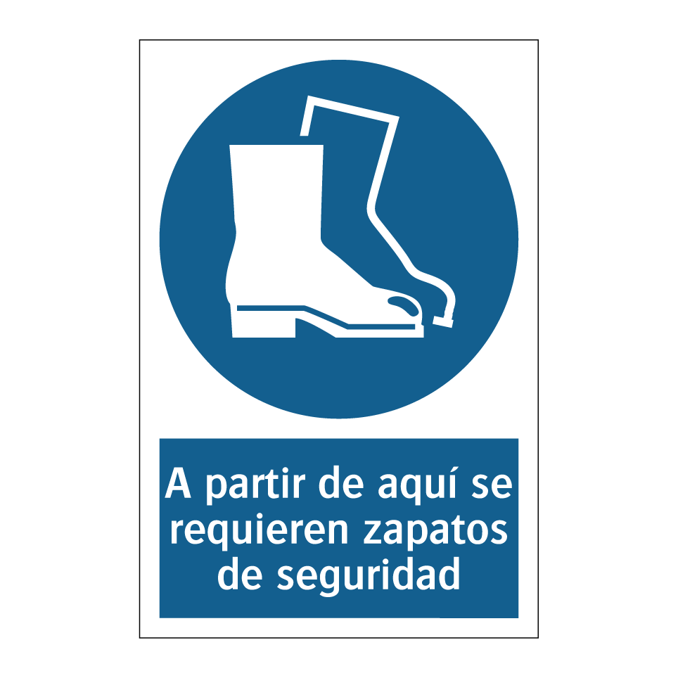 A partir de aquí se requieren zapatos de seguridad