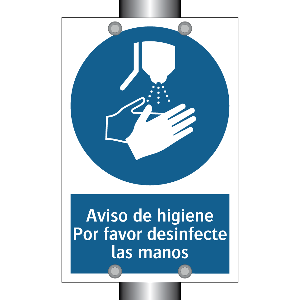 Aviso de higiene Por favor desinfecte las manos