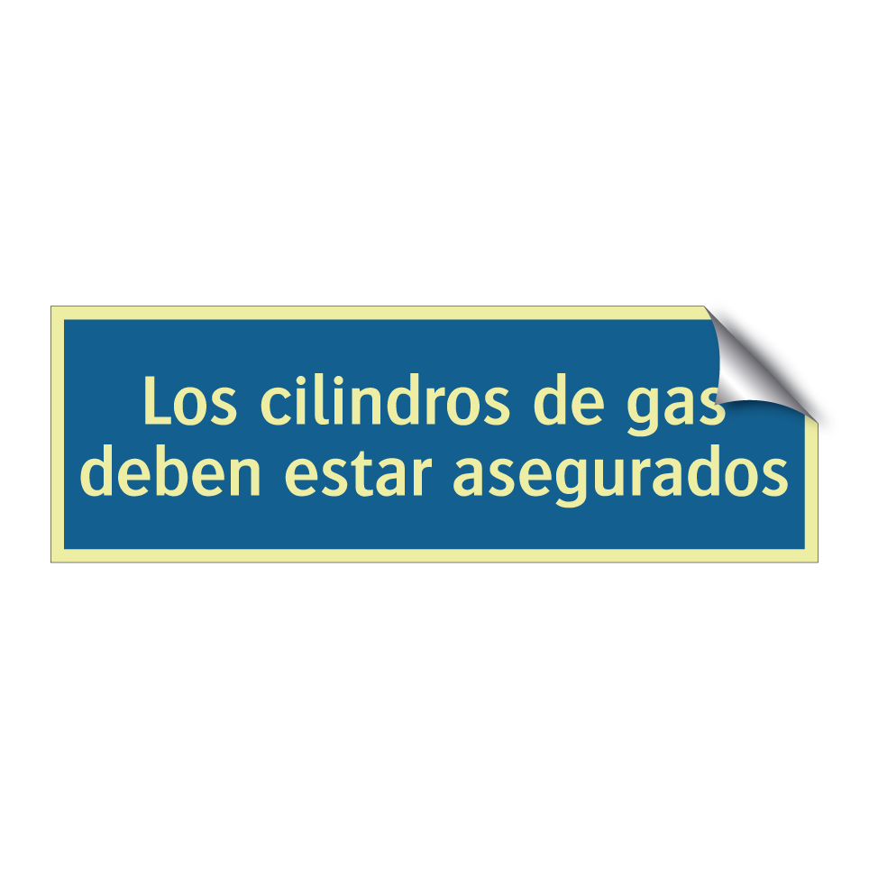 Los cilindros de gas deben estar asegurados