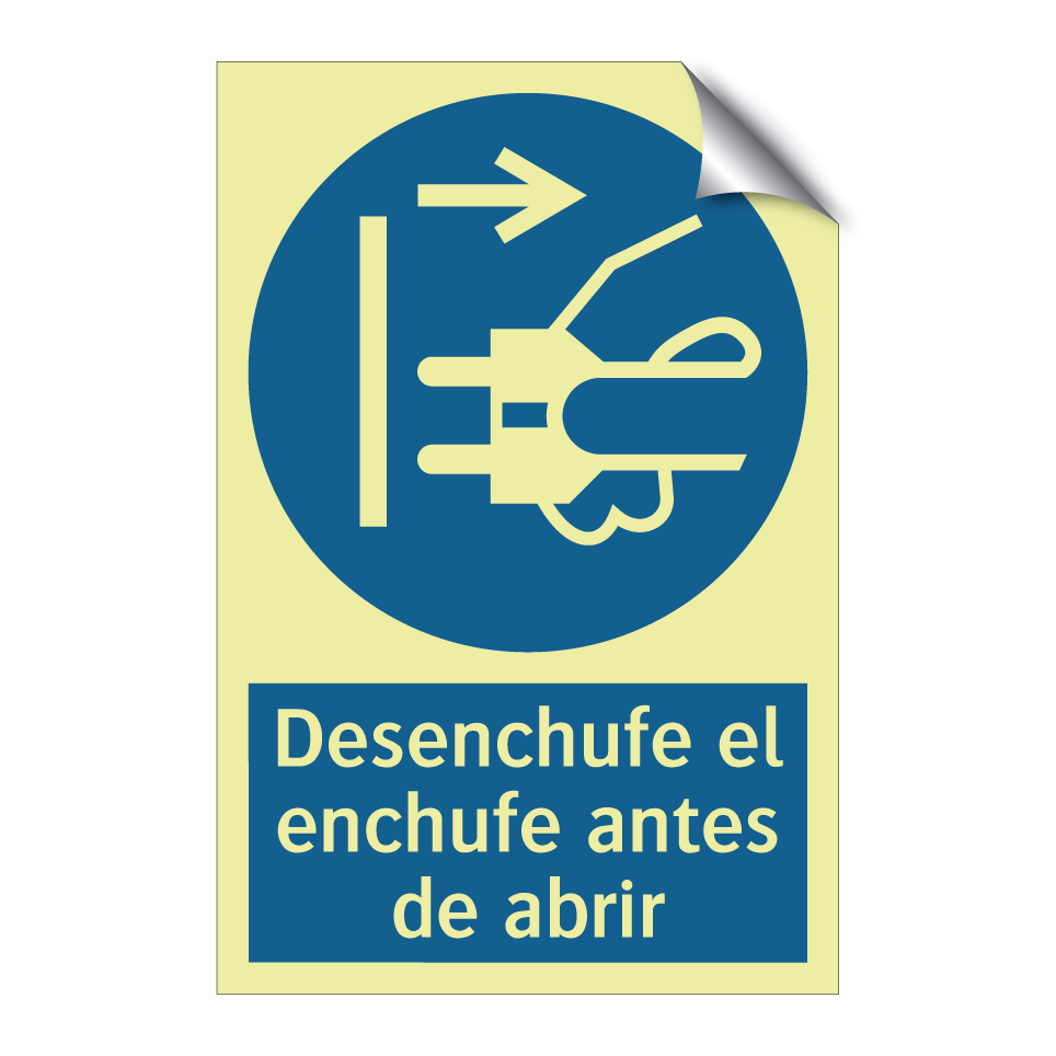 Desenchufe el enchufe antes de abrir