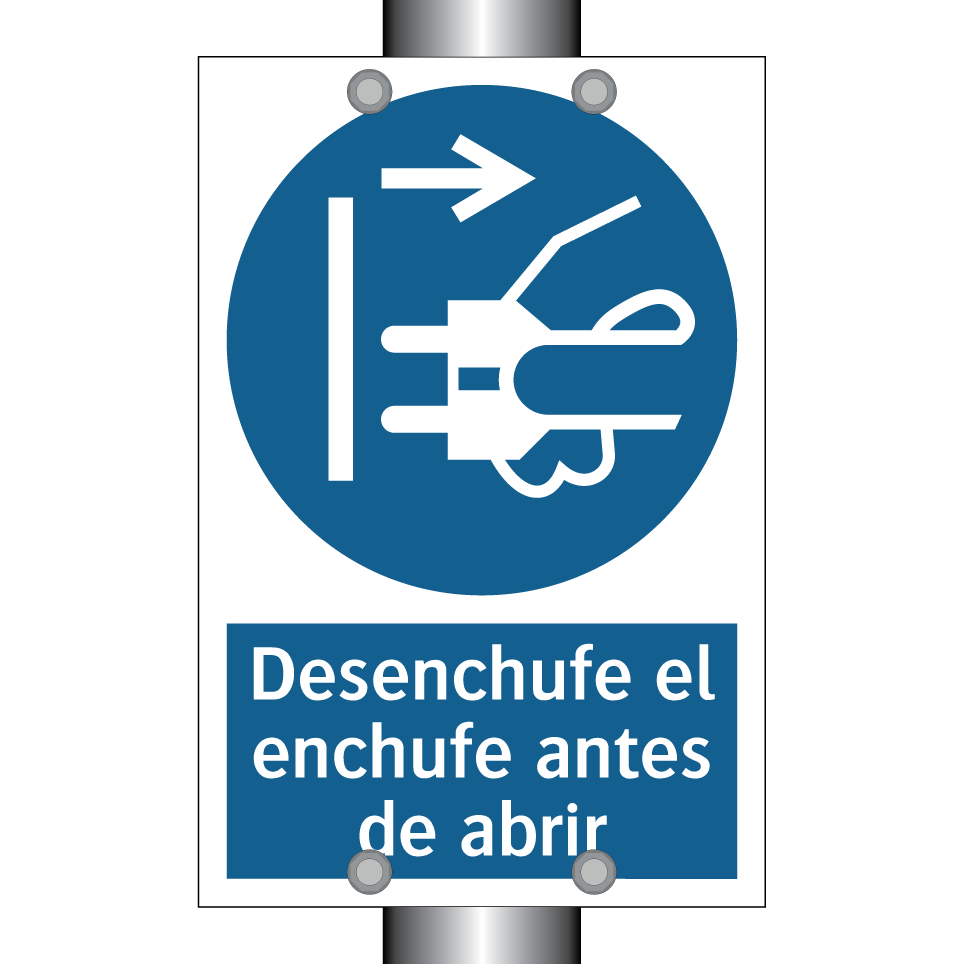 Desenchufe el enchufe antes de abrir