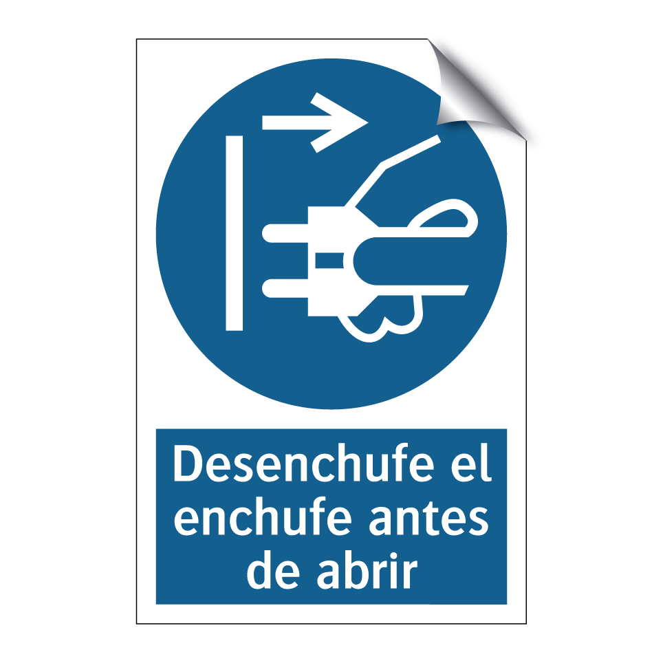 Desenchufe el enchufe antes de abrir