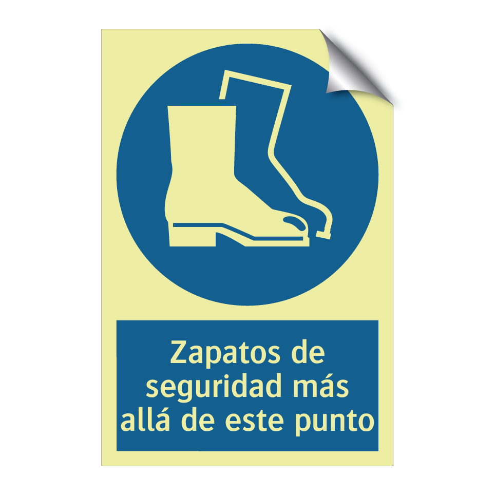 Zapatos de seguridad más allá de este punto