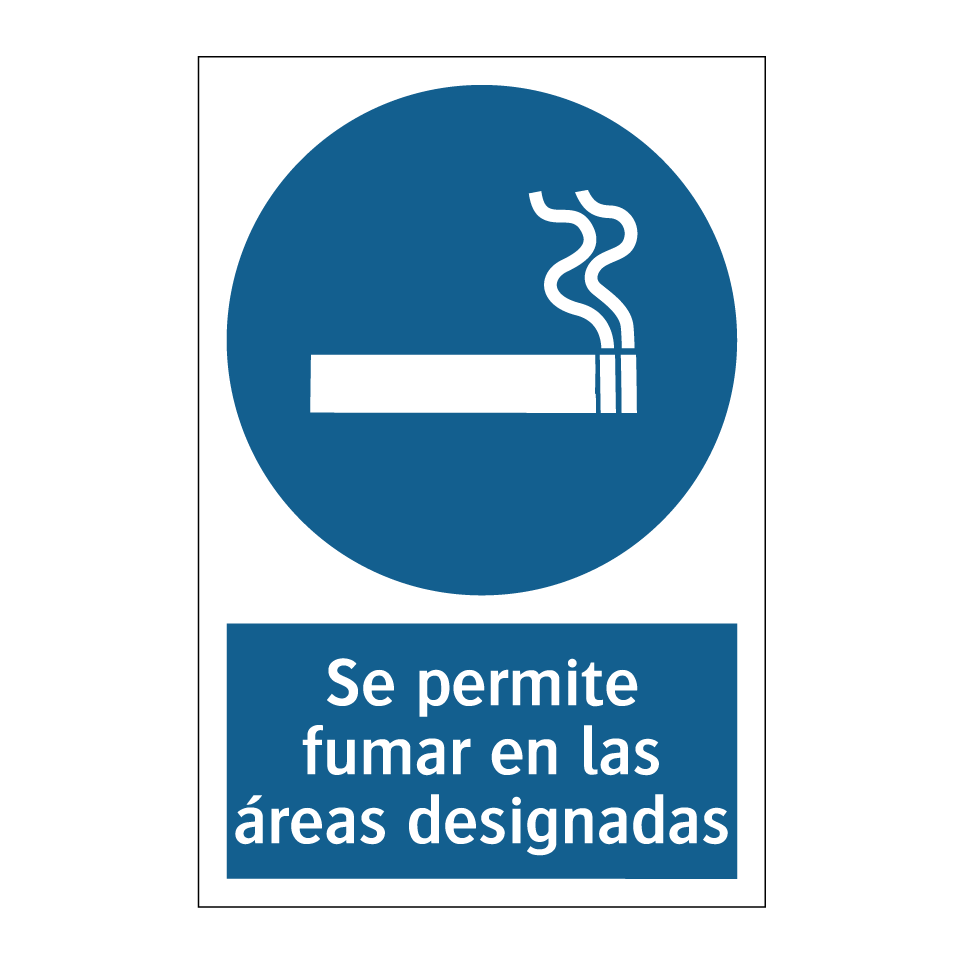 Se permite fumar en las áreas designadas
