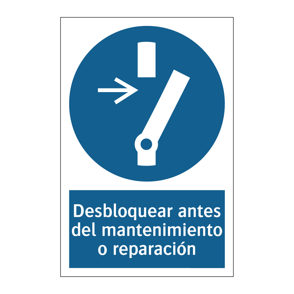 Desbloquear antes del mantenimiento o reparación