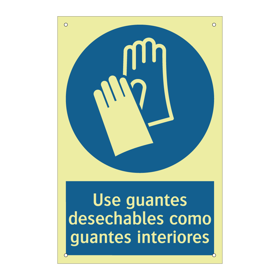 Use guantes desechables como guantes interiores