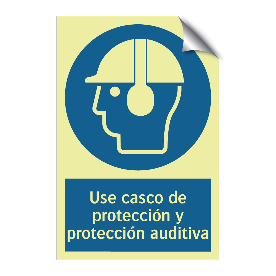 Use casco de protección y protección auditiva