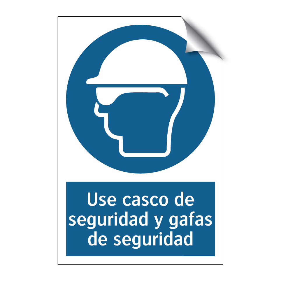 Use casco de seguridad y gafas de seguridad