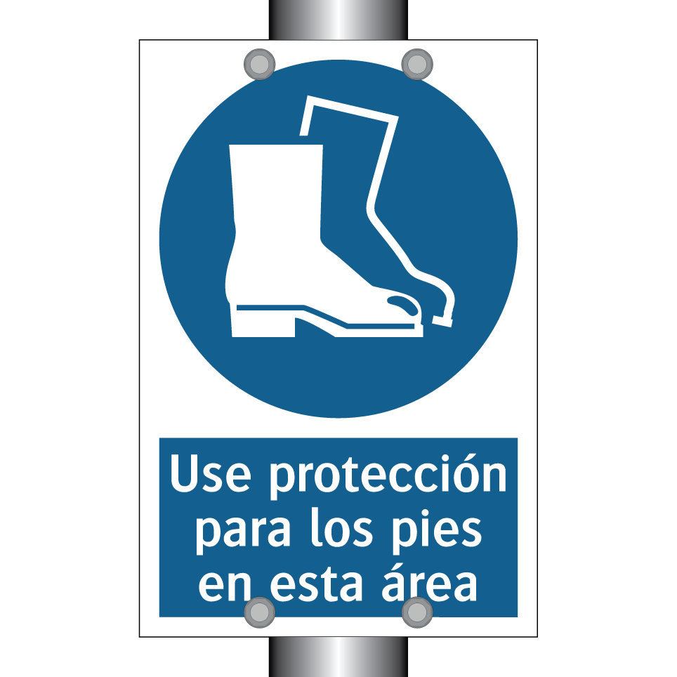 Use protección para los pies en esta área
