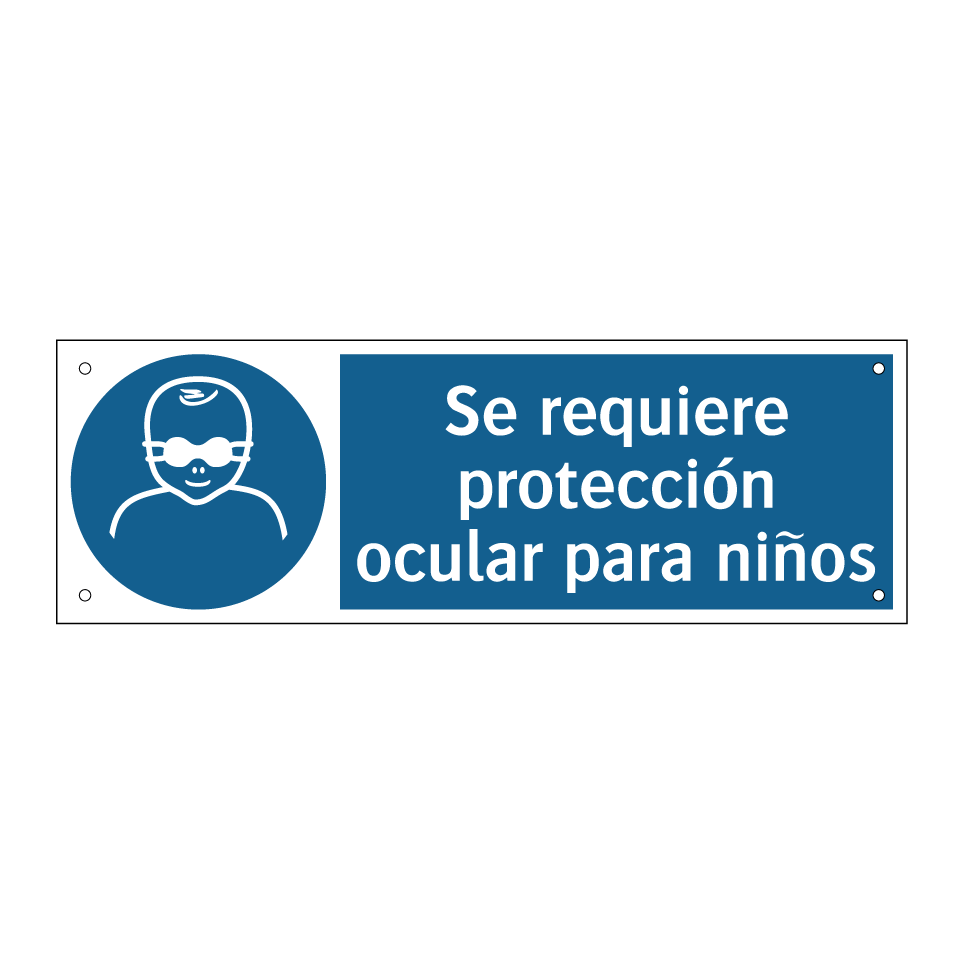Se requiere protección ocular para niños