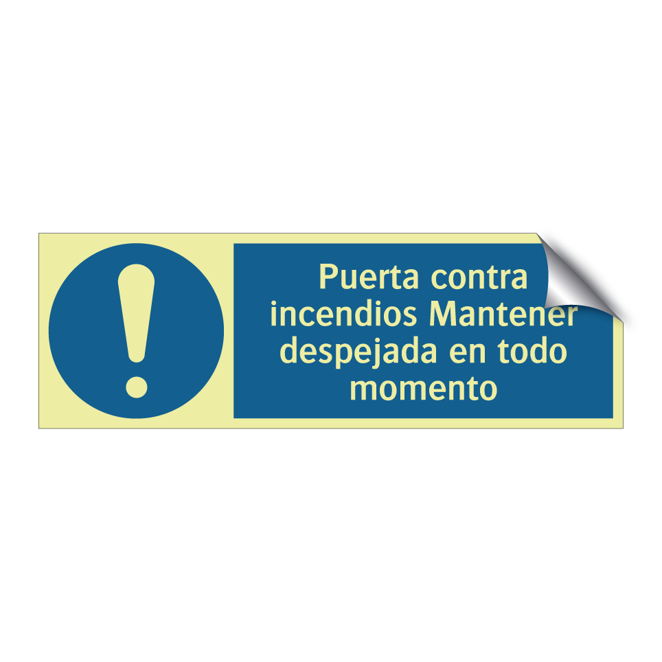 Puerta contra incendios Mantener despejada en todo momento