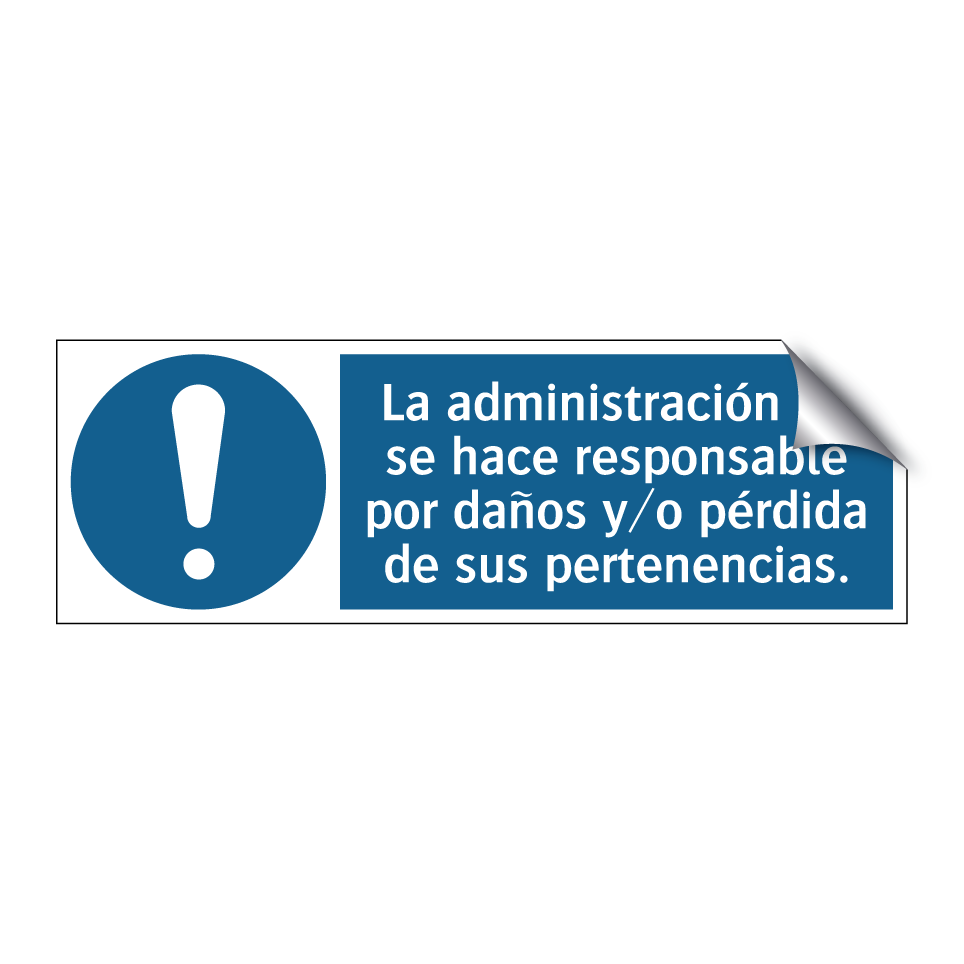 La administración no se hace responsable por daños y/o pérdida de sus pertenencias.