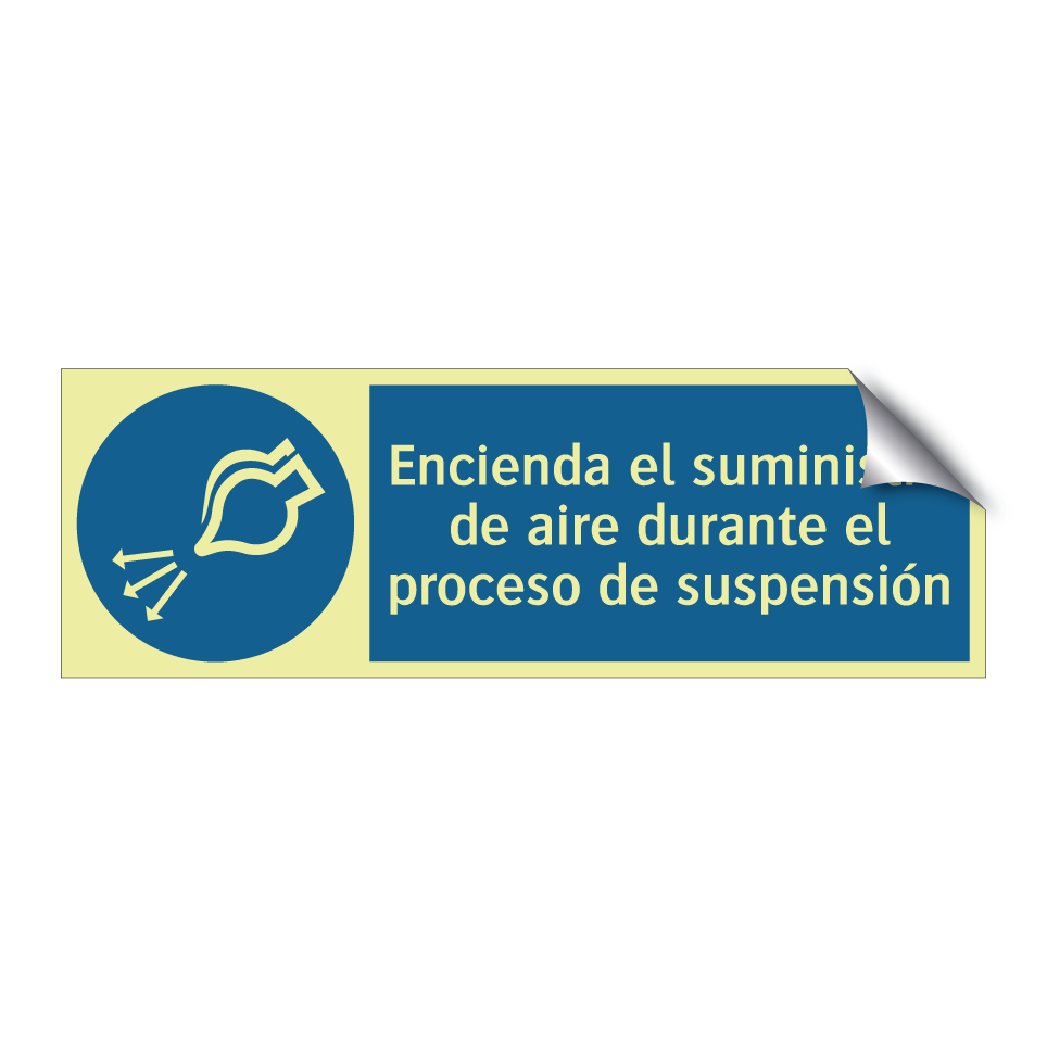 Encienda el suministro de aire durante el proceso de suspensión