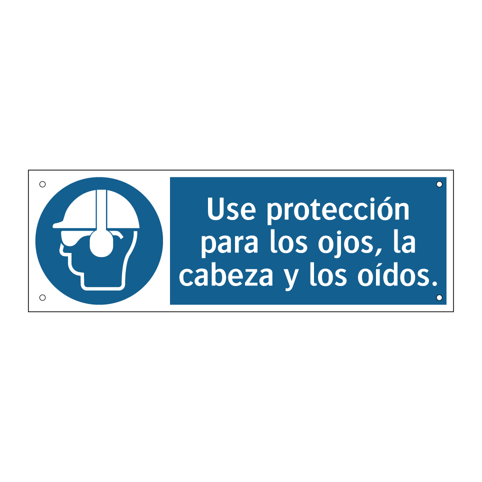 Use protección para los ojos, la cabeza y los oídos.