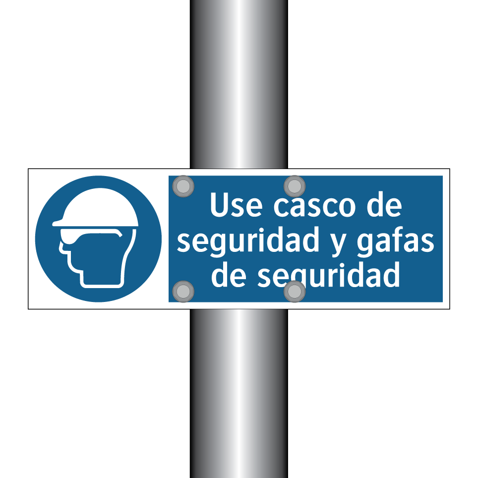 Use casco de seguridad y gafas de seguridad