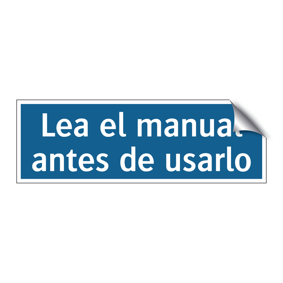 Lea el manual antes de usarlo