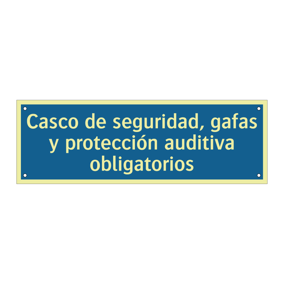 Casco de seguridad, gafas y protección auditiva obligatorios