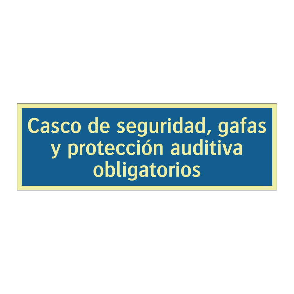Casco de seguridad, gafas y protección auditiva obligatorios