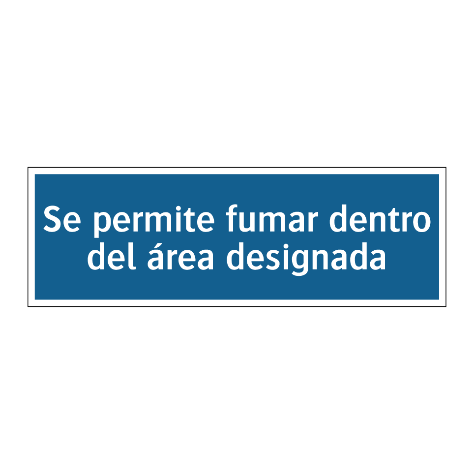 Se permite fumar dentro del área designada