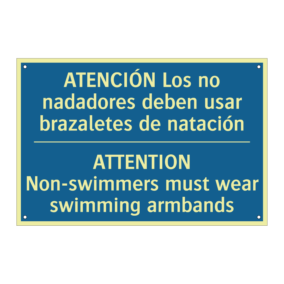 ATENCIÓN Los no nadadores deben  /.../ - ATTENTION Non-swimmers must wear  /.../
