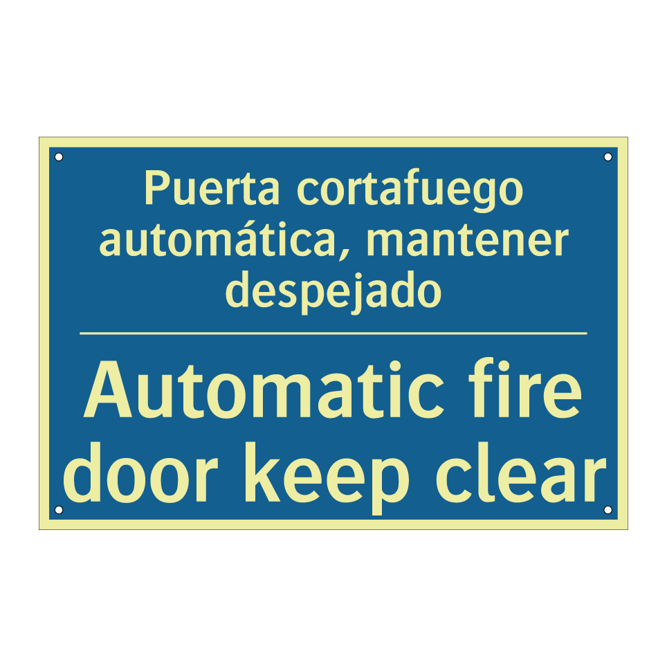 Puerta cortafuego automática,  /.../ - Automatic fire door keep clear