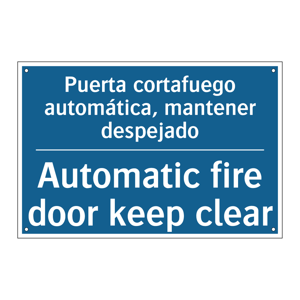 Puerta cortafuego automática,  /.../ - Automatic fire door keep clear