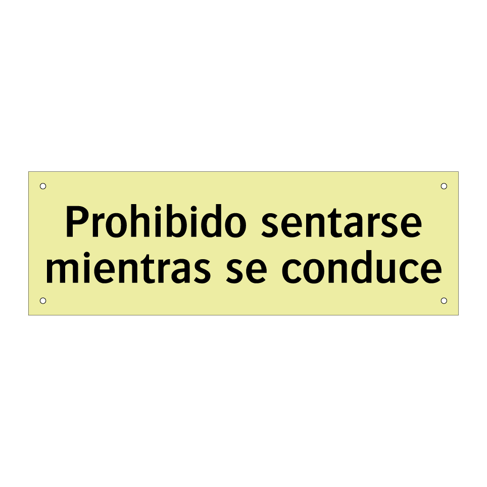 Prohibido sentarse mientras se conduce