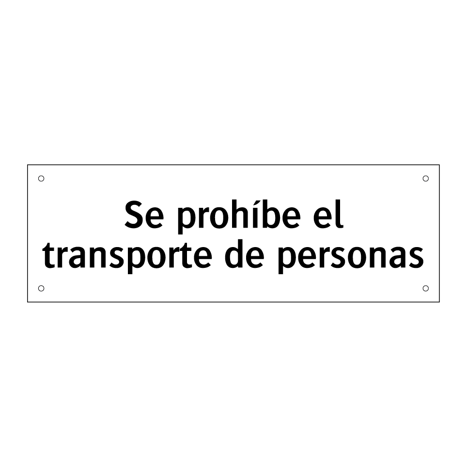 Se prohíbe el transporte de personas