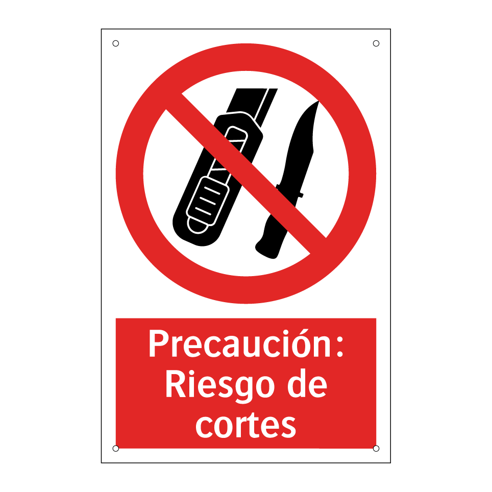 Precaución: Riesgo de cortes