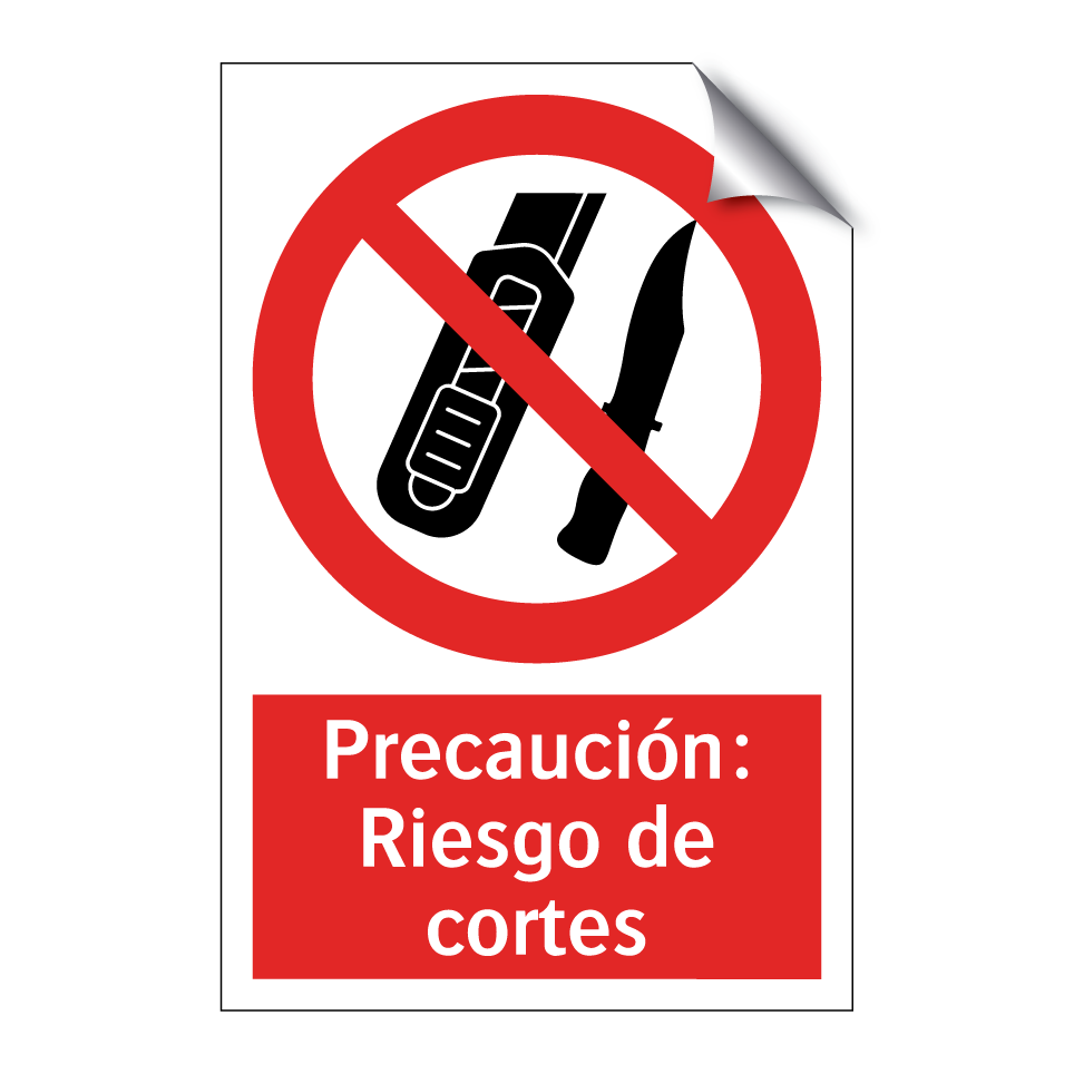 Precaución: Riesgo de cortes