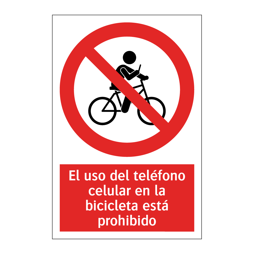 El uso del teléfono celular en la bicicleta está prohibido