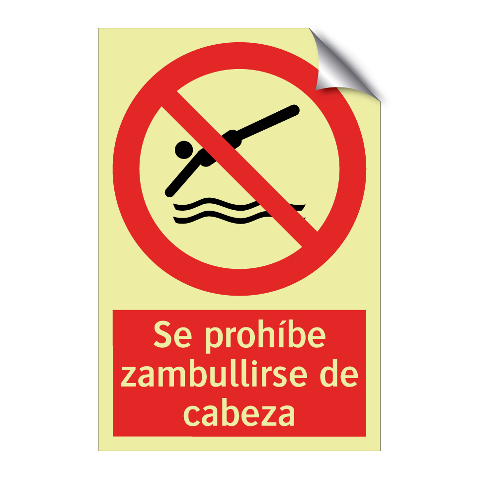 Se prohíbe zambullirse de cabeza